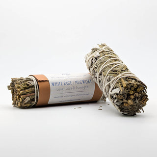 Prana Harmony - White Sage & Mugwort - Love, Luck & Strength - Smudge Stick