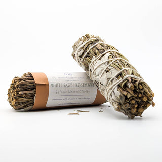 Prana Harmony - White Sage & Rosemary - Refresh Mental Clarity - Smudge Stick
