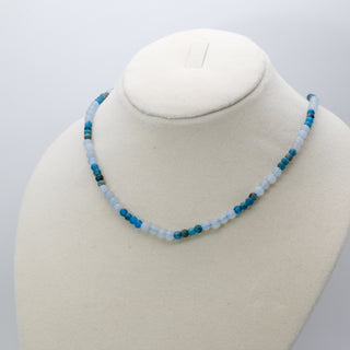 Blue Apatite [The Disciplined & Satisfied] & Aquamarine [The Fearless Ocean Traveler] Healing Duo Necklace