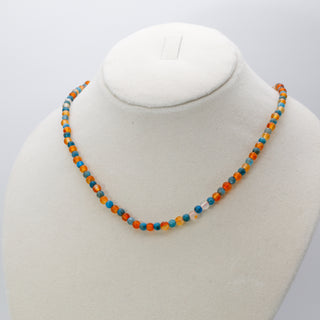 Carnelian [The Creative Courage] & Blue Apatite [The Disciplined & Satisfied] Healing Duo Necklace