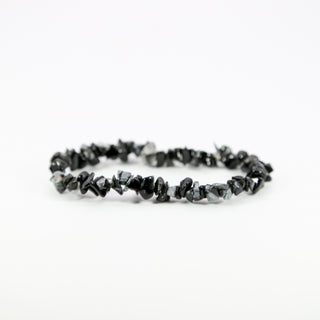 Snowflake Obsidian Chip Bracelet