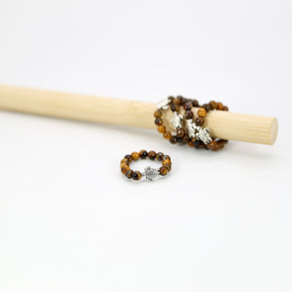 Tiger's Eye & Tortoise Prana Healing Ring