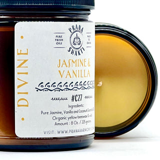 Divine: Jasmine & Vanilla Organic Beeswax Candle