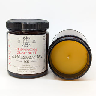 ADORE: Cinnamon & Grapefruit Organic Beeswax Candle