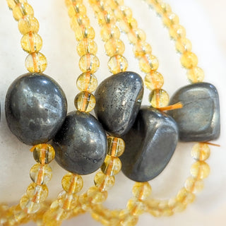 Citrine [The Abundant Sunshine] with Pyrite Tumble Bracelet