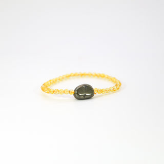 Citrine [The Abundant Sunshine] with Pyrite Tumble Bracelet