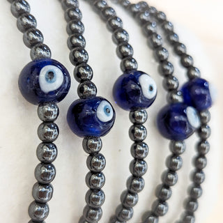 Hematite [The Unshakeable Justice] with Evil Eye Bracelet