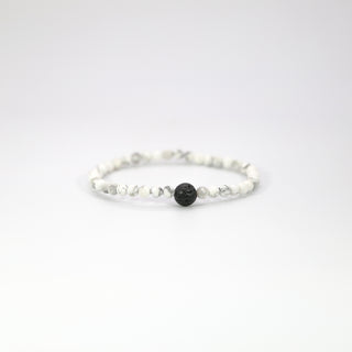 Howlite [The Stress Dissolver] with Lava Rock [The Inner Fire] Intentional Bracelet