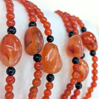 Carnelian [The Creative Courage] & Tourmaline [The Powerful Transformation] with Red Carnelian Tumble Bracelet