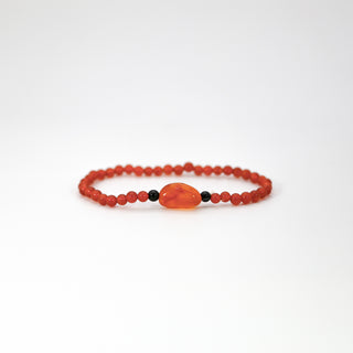 Carnelian [The Creative Courage] & Tourmaline [The Powerful Transformation] with Red Carnelian Tumble Bracelet