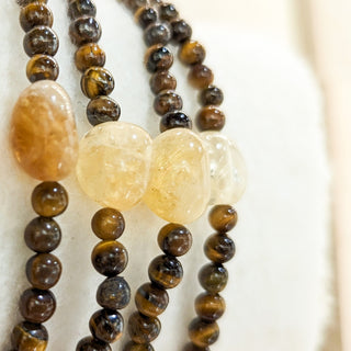 Tiger's Eye with Citrine [The Abundant Sunshine] Tumble Intentional Bracelet