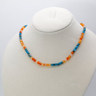 Carnelian [The Creative Courage] & Blue Apatite [The Disciplined & Satisfied] Healing Duo Necklace