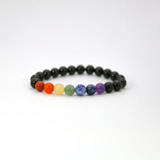 Black Tourmaline [The Powerful Transformation] Calcite Beads 7 Chakra Bracelet