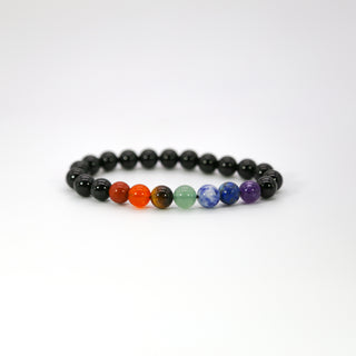 Grounding Black Tourmaline [The Powerful Transformation] 7 Chakra Bracelet