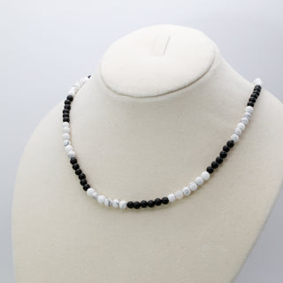 Howlite [The Stress Dissolver] & Onyx Healing Duo Necklace