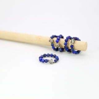 Lapis Lazuli [The Universal Truth] with Tortoise Charm Prana Healing Ring