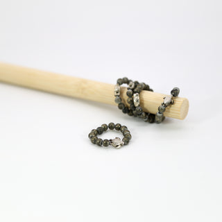 Pyrite & Tortoise Prana Healing Ring